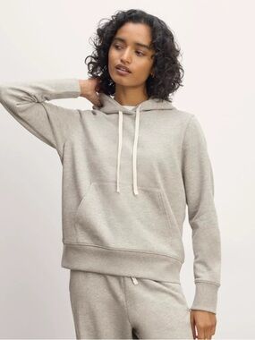 New Everlane THE OFF-DUTY TERRY HOODIE in Heathered Grey Size S